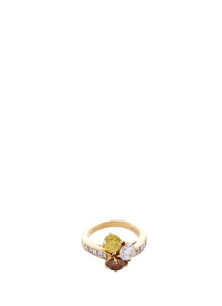 Main View - Click To Enlarge - MELLERIO - Diamond gemstone 18k yellow gold cluster ring