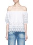 Main View - Click To Enlarge - SEE BY CHLOÉ - Floral eyelet off-shoulder poplin top