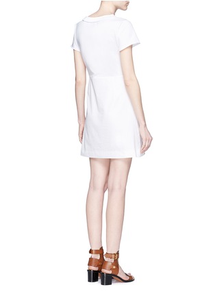Back View - Click To Enlarge - SEE BY CHLOÉ - Pompom trim cotton poplin T-shirt dress