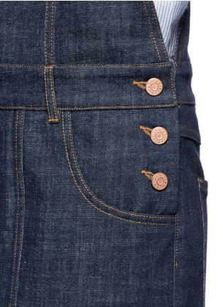 Detail View - Click To Enlarge - SEE BY CHLOÉ - Stripe knit trim denim romper