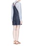 Back View - Click To Enlarge - SEE BY CHLOÉ - Stripe knit trim denim romper