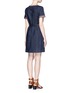 Back View - Click To Enlarge - SEE BY CHLOÉ - Stripe knit trim denim dress