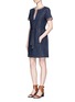 Figure View - Click To Enlarge - SEE BY CHLOÉ - Stripe knit trim denim dress