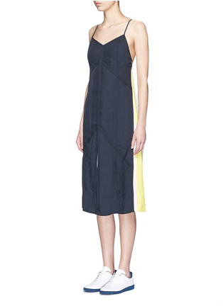 Front View - Click To Enlarge - RAG & BONE - 'Parachute' colourblock drape twill dress