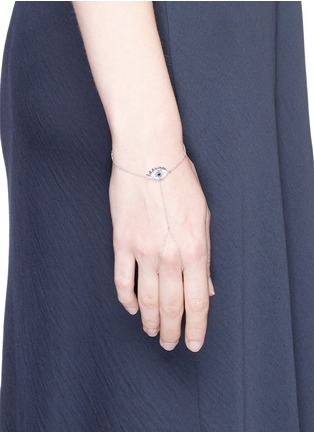 Figure View - Click To Enlarge - DELFINA DELETTREZ - 'Watch My Hand' diamond 18k yellow gold finger link bracelet