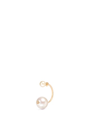 Main View - Click To Enlarge - DELFINA DELETTREZ - 'Pearl Piercing' 18k yellow gold single earring