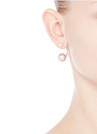 Figure View - Click To Enlarge - DELFINA DELETTREZ - 'Pearl Piercing' 18k white gold single earring