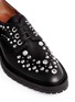 Detail View - Click To Enlarge - GIVENCHY - Stud strass appliqué wingtip leather Derbies