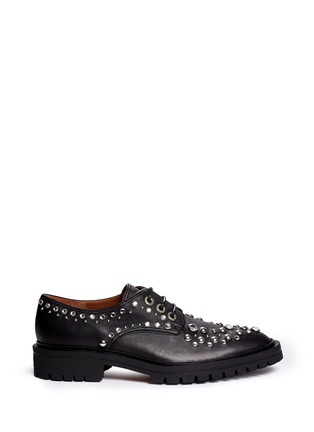 Main View - Click To Enlarge - GIVENCHY - Stud strass appliqué wingtip leather Derbies