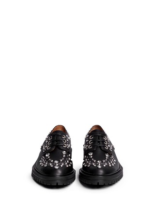 Figure View - Click To Enlarge - GIVENCHY - Stud strass appliqué wingtip leather Derbies