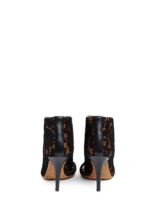 Back View - Click To Enlarge - GIVENCHY - Floral lace tie leather sandals