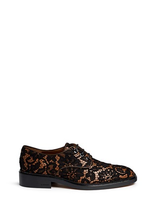 Main View - Click To Enlarge - GIVENCHY - Floral lace overlay leather Derbies