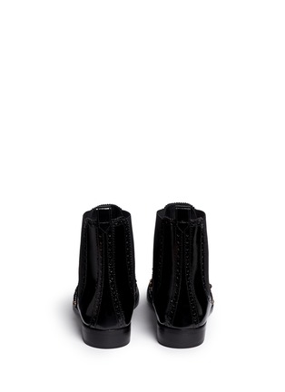 Back View - Click To Enlarge - - - 'Boy Girl' jewelled leather wingtip ankle boots