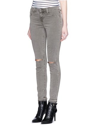 Front View - Click To Enlarge - J BRAND - 'Skinny Leg' distressed knee jeans