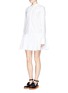 Front View - Click To Enlarge - THAKOON - Gathered drop waist shirt dress