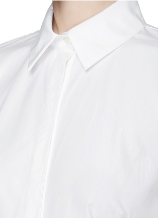 Detail View - Click To Enlarge - THAKOON - Lace insert cotton poplin shirt