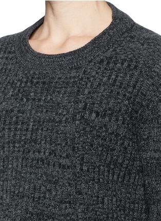 Detail View - Click To Enlarge - THAKOON - Drape front rib knit sweater