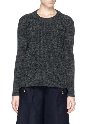 Main View - Click To Enlarge - THAKOON - Drape front rib knit sweater
