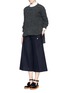 Figure View - Click To Enlarge - THAKOON - Drape front rib knit sweater