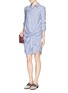 Figure View - Click To Enlarge - THAKOON - Candy stripe side tie shirt dress