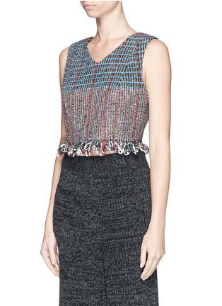 Front View - Click To Enlarge - THAKOON - Bouclé knit cropped tank top