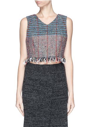 Main View - Click To Enlarge - THAKOON - Bouclé knit cropped tank top