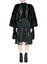 Detail View - Click To Enlarge - TOGA ARCHIVES - Leather biker insert rabbit fur coat