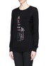 Front View - Click To Enlarge - MARKUS LUPFER - 'Tribal Giraffe' sequin Natalie sweater