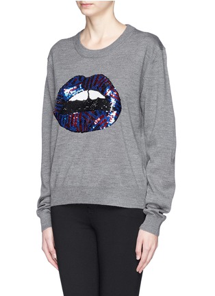 Front View - Click To Enlarge - MARKUS LUPFER - 'Lara Lip' sequin Joey sweater