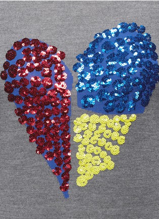 Detail View - Click To Enlarge - MARKUS LUPFER - 'Tribal Spot' sequin heart Natalie sweater