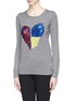Front View - Click To Enlarge - MARKUS LUPFER - 'Tribal Spot' sequin heart Natalie sweater