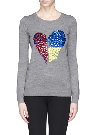 Main View - Click To Enlarge - MARKUS LUPFER - 'Tribal Spot' sequin heart Natalie sweater