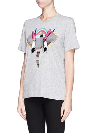 Front View - Click To Enlarge - MARKUS LUPFER - 'Tribal Elephant' sequin T-shirt