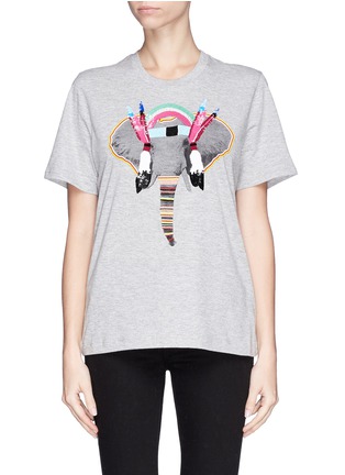 Main View - Click To Enlarge - MARKUS LUPFER - 'Tribal Elephant' sequin T-shirt