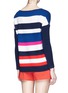 Back View - Click To Enlarge - DIANE VON FURSTENBERG - 'Jenia' multi stripe cashmere sweater