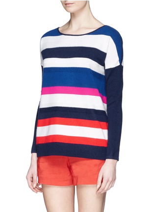 Front View - Click To Enlarge - DIANE VON FURSTENBERG - 'Jenia' multi stripe cashmere sweater