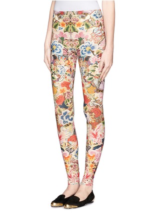 Front View - Click To Enlarge - ALEXANDER MCQUEEN - Floral print leggings