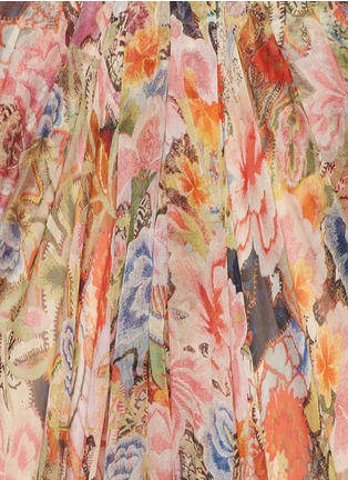 Detail View - Click To Enlarge - ALEXANDER MCQUEEN - Floral print silk chiffon strapless gown