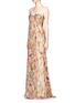 Front View - Click To Enlarge - ALEXANDER MCQUEEN - Floral print silk chiffon strapless gown