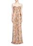 Main View - Click To Enlarge - ALEXANDER MCQUEEN - Floral print silk chiffon strapless gown