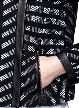 Detail View - Click To Enlarge - DIANE VON FURSTENBERG - Esther stripe grid wool-blend jacket