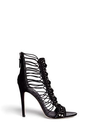 Main View - Click To Enlarge - B BY BRIAN ATWOOD - Lalouche studded suede caged sandals