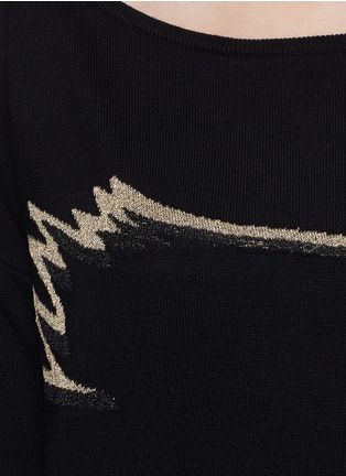 Detail View - Click To Enlarge - DIANE VON FURSTENBERG - Gally metallic horse wool-blend sweater