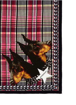 Detail View - Click To Enlarge - GIVENCHY - Doberman square silk scarf