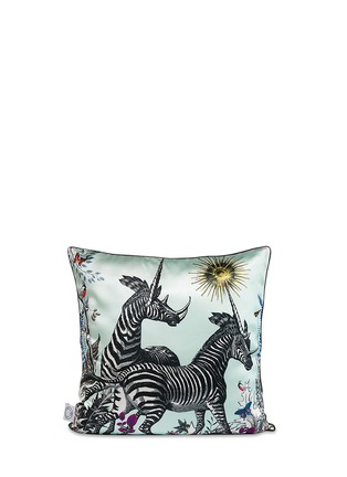 Main View - Click To Enlarge - KRISTJANA S WILLIAMS - Thistle Zebra & Deer silk cushion