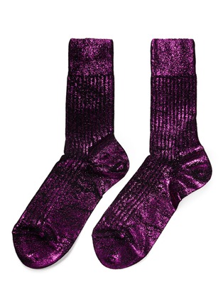 Main View - Click To Enlarge - ANN DEMEULEMEESTER - Glitter wool blend socks