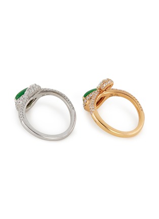 Figure View - Click To Enlarge - SAMUEL KUNG - Diamond jade 18k white gold ring set