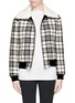 Main View - Click To Enlarge - CARVEN - Mohair collar lining plaid jacket