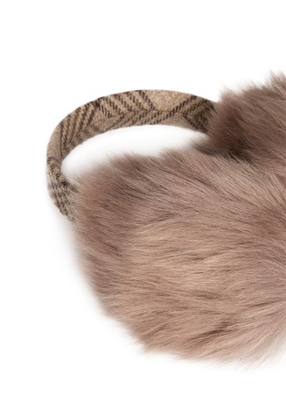 Detail View - Click To Enlarge - KARL DONOGHUE - Old cuir Toscana sheepskin wool band ear muffs