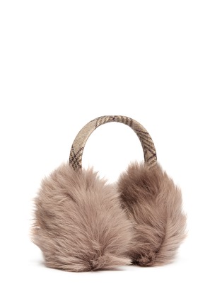 Figure View - Click To Enlarge - KARL DONOGHUE - Old cuir Toscana sheepskin wool band ear muffs